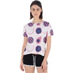 Fruits Halves Pattern Design Open Back Sport T-Shirt