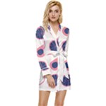 Fruits Halves Pattern Design Long Sleeve Satin Robe