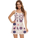 Fruits Halves Pattern Design Ruffle Edge Bra Cup Chiffon Mini Dress