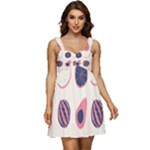 Fruits Halves Pattern Design Ruffle Strap Babydoll Chiffon Dress