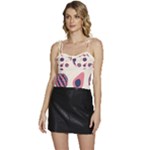 Fruits Halves Pattern Design Flowy Camisole Tie Up Top