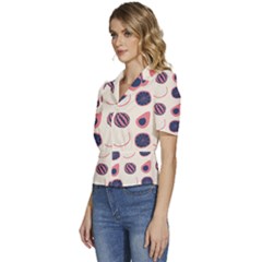 Puffed Short Sleeve Button Up Jacket 