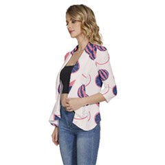 Women s 3/4 Sleeve Ruffle Edge Open Front Jacket 