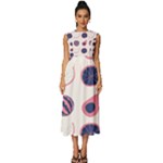 Fruits Halves Pattern Design Sleeveless Round Neck Midi Dress