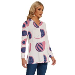 Long Sleeve Drawstring Hooded Top 
