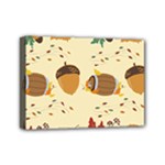 Leaves Foliage Acorns Barrel Mini Canvas 7  x 5  (Stretched)