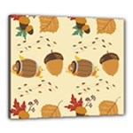 Leaves Foliage Acorns Barrel Canvas 24  x 20  (Stretched)