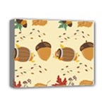 Leaves Foliage Acorns Barrel Deluxe Canvas 14  x 11  (Stretched)