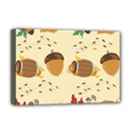 Leaves Foliage Acorns Barrel Deluxe Canvas 18  x 12  (Stretched)