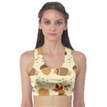 Leaves Foliage Acorns Barrel Fitness Sports Bra