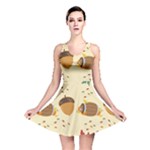 Leaves Foliage Acorns Barrel Reversible Skater Dress