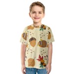 Leaves Foliage Acorns Barrel Kids  Sport Mesh T-Shirt