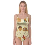 Leaves Foliage Acorns Barrel Camisole Leotard 
