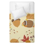 Leaves Foliage Acorns Barrel Duvet Cover Double Side (Single Size)