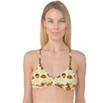 Leaves Foliage Acorns Barrel Reversible Tri Bikini Top