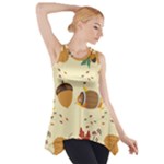 Leaves Foliage Acorns Barrel Side Drop Tank Tunic