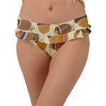 Leaves Foliage Acorns Barrel Frill Bikini Bottoms