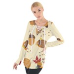 Leaves Foliage Acorns Barrel Tie Up T-Shirt