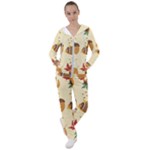 Leaves Foliage Acorns Barrel Women s Tracksuit