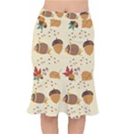 Leaves Foliage Acorns Barrel Short Mermaid Skirt