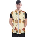 Leaves Foliage Acorns Barrel Men s Puffer Vest