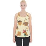 Leaves Foliage Acorns Barrel Piece Up Tank Top