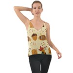 Leaves Foliage Acorns Barrel Chiffon Cami