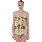 Leaves Foliage Acorns Barrel Babydoll Tankini Set