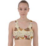 Leaves Foliage Acorns Barrel Back Weave Sports Bra