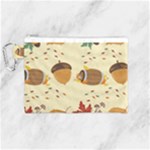 Leaves Foliage Acorns Barrel Canvas Cosmetic Bag (Medium)