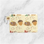 Leaves Foliage Acorns Barrel Canvas Cosmetic Bag (Small)