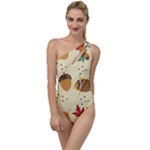 Leaves Foliage Acorns Barrel To One Side Swimsuit