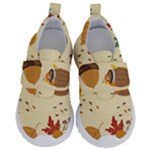 Leaves Foliage Acorns Barrel Kids  Velcro No Lace Shoes