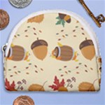Leaves Foliage Acorns Barrel Horseshoe Style Canvas Pouch