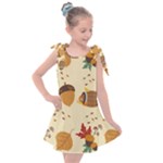 Leaves Foliage Acorns Barrel Kids  Tie Up Tunic Dress