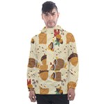 Leaves Foliage Acorns Barrel Men s Front Pocket Pullover Windbreaker