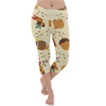 Leaves Foliage Acorns Barrel Lightweight Velour Capri Yoga Leggings