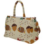 Leaves Foliage Acorns Barrel Duffel Travel Bag