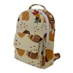 Leaves Foliage Acorns Barrel Flap Pocket Backpack (Large)