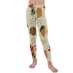 Leaves Foliage Acorns Barrel Kids  Lightweight Velour Leggings