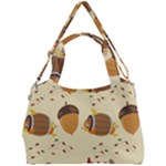 Leaves Foliage Acorns Barrel Double Compartment Shoulder Bag