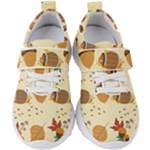 Leaves Foliage Acorns Barrel Kids  Velcro Strap Shoes