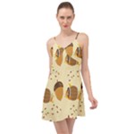Leaves Foliage Acorns Barrel Summer Time Chiffon Dress