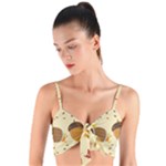 Leaves Foliage Acorns Barrel Woven Tie Front Bralet