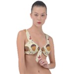 Leaves Foliage Acorns Barrel Front Tie Bikini Top