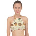 Leaves Foliage Acorns Barrel Halter Bikini Top