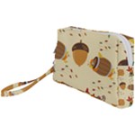 Leaves Foliage Acorns Barrel Wristlet Pouch Bag (Small)