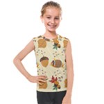 Leaves Foliage Acorns Barrel Kids  Mesh Tank Top