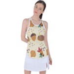 Leaves Foliage Acorns Barrel Racer Back Mesh Tank Top