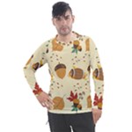 Leaves Foliage Acorns Barrel Men s Pique Long Sleeve T-Shirt